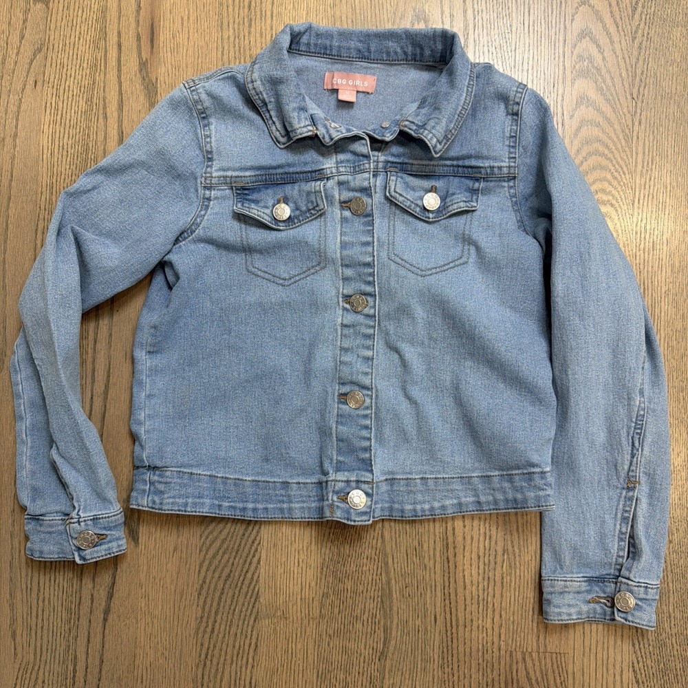 BCBGirls‎ Kids Light Wash Denim Jacket Blue Jean Button Up Casual Outerwear M 10
